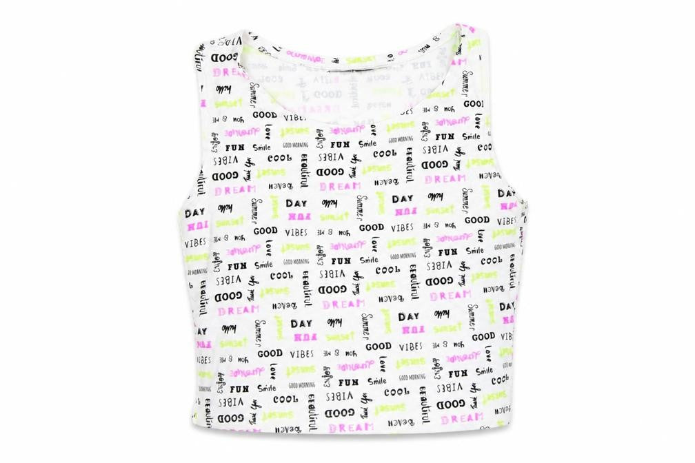 Womens UK Size XS Primark White Cropped Tank