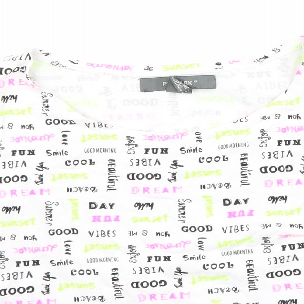 Primark Womens White   Cropped Tank Size XS  - slogan