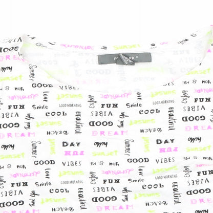 Primark Womens White   Cropped Tank Size XS  - slogan