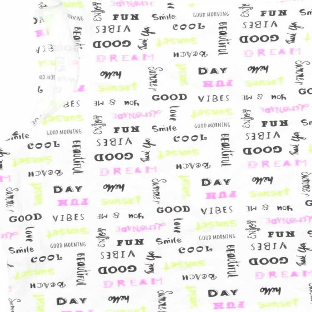 Primark Womens White   Cropped Tank Size XS  - slogan