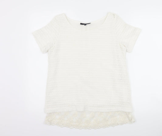 Womens UK Size 8 NEXT White Basic T-Shirt