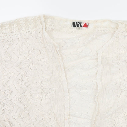River Island Womens Ivory  Lace Cardigan Jumper Size 10