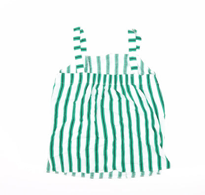 Papaya Womens Green Striped  Basic Tank Size 10