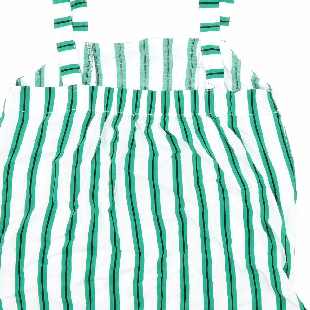 Papaya Womens Green Striped  Basic Tank Size 10