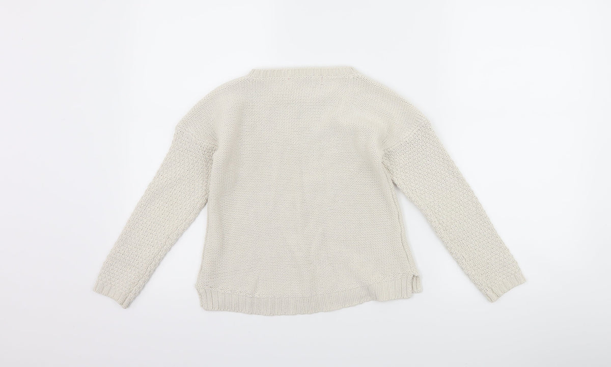 Primark Girls Ivory   Pullover Jumper Size 8-9 Years
