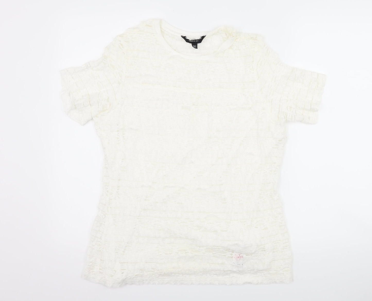 Womens UK Size 14 Dorothy Perkins White Basic T-Shirt