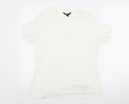 Womens UK Size 14 Dorothy Perkins White Basic T-Shirt