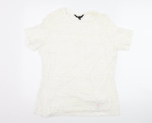 Womens UK Size 14 Dorothy Perkins White Basic T-Shirt