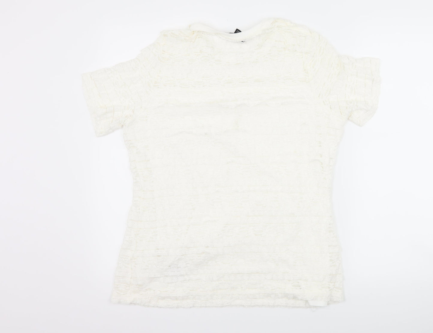 Womens UK Size 14 Dorothy Perkins White Basic T-Shirt