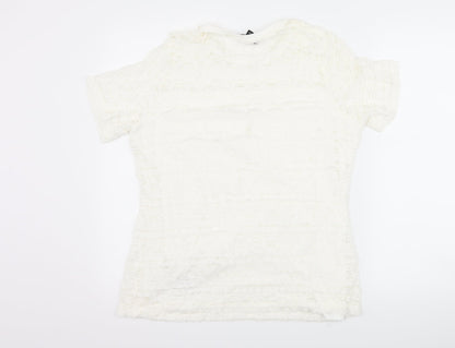 Womens UK Size 14 Dorothy Perkins White Basic T-Shirt