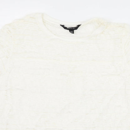 Womens UK Size 14 Dorothy Perkins White Basic T-Shirt