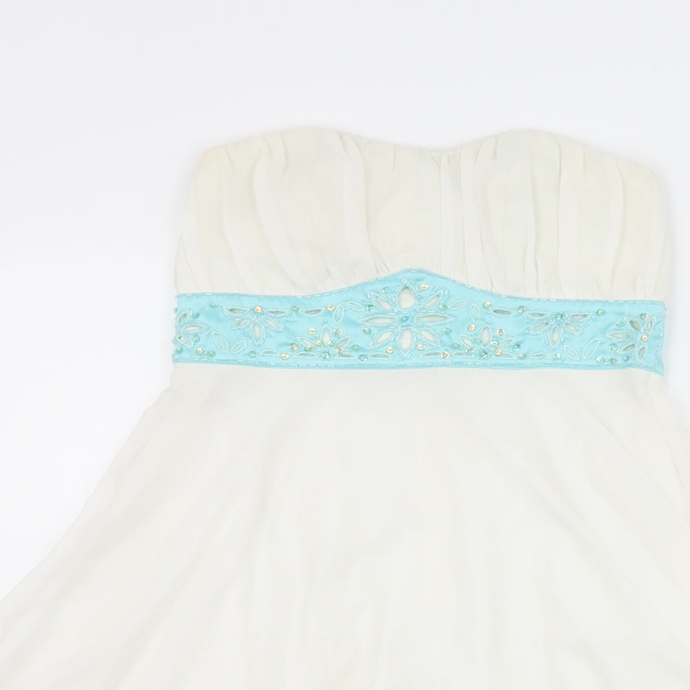Preworn Womens White   Ball Gown  Size 8