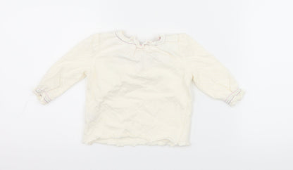 Cherokee Girls Ivory Polka Dot  Basic T-Shirt Size 3-6 Months
