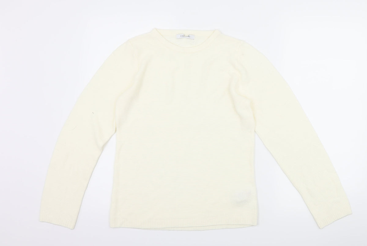 Marks & Spencer Womens Ivory   Pullover Jumper Size 8