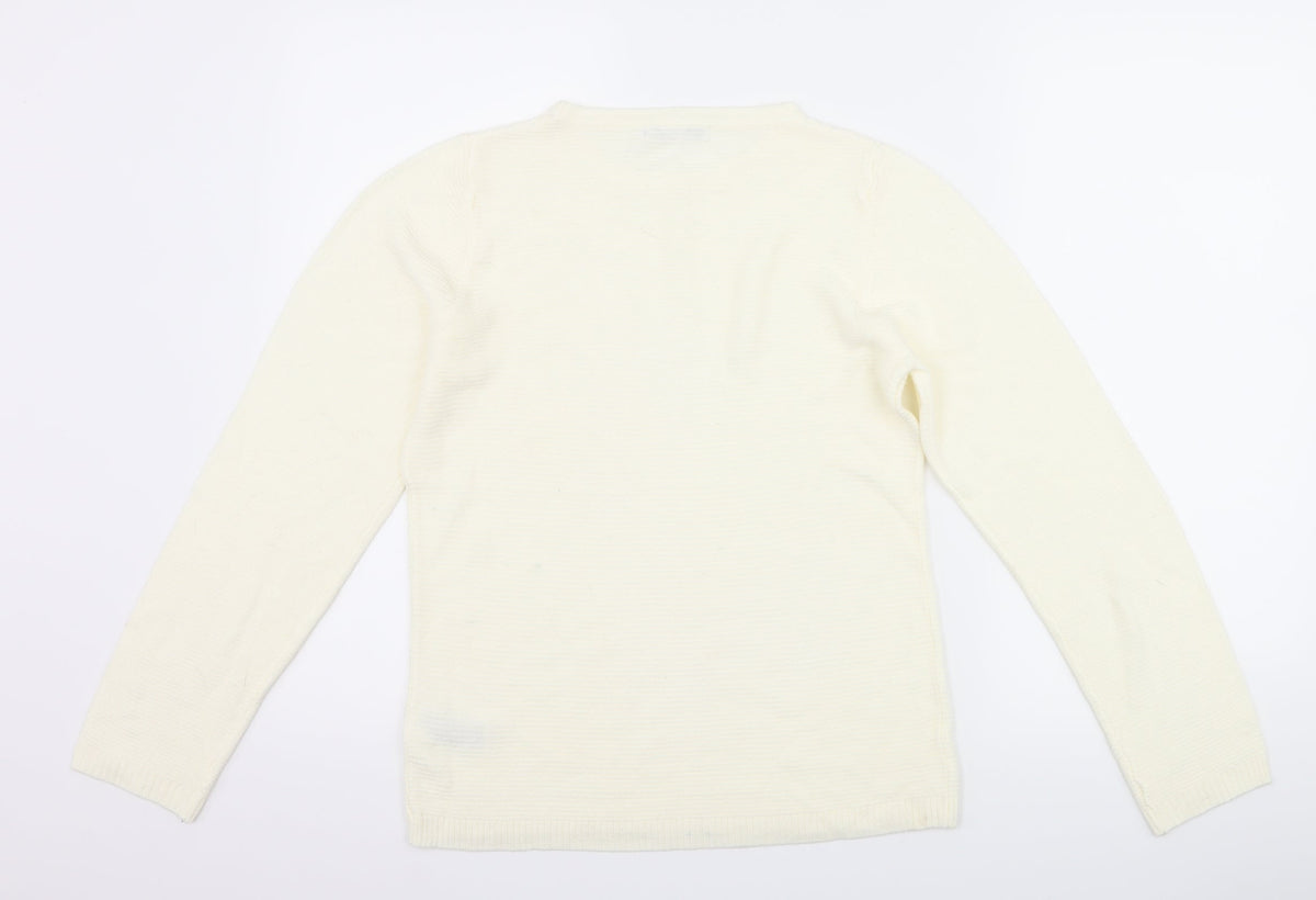 Marks & Spencer Womens Ivory   Pullover Jumper Size 8