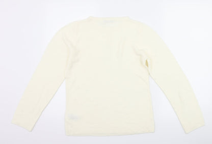 Marks & Spencer Womens Ivory   Pullover Jumper Size 8