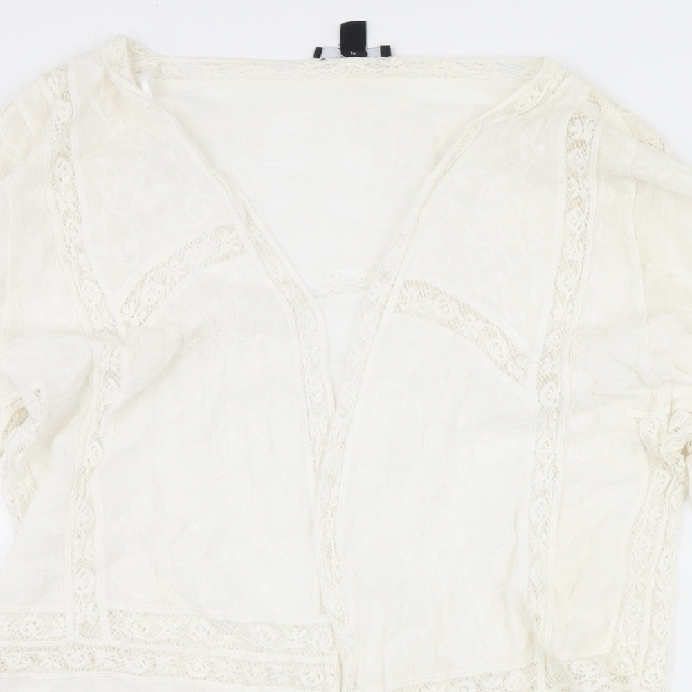 New Look Womens White   Cardigan Jumper Size S