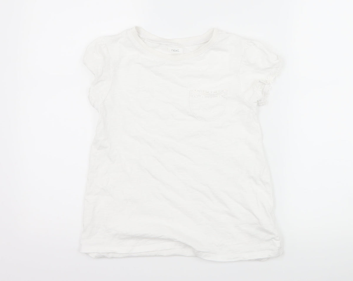 Next Girls White   Basic T-Shirt Size 10 Years