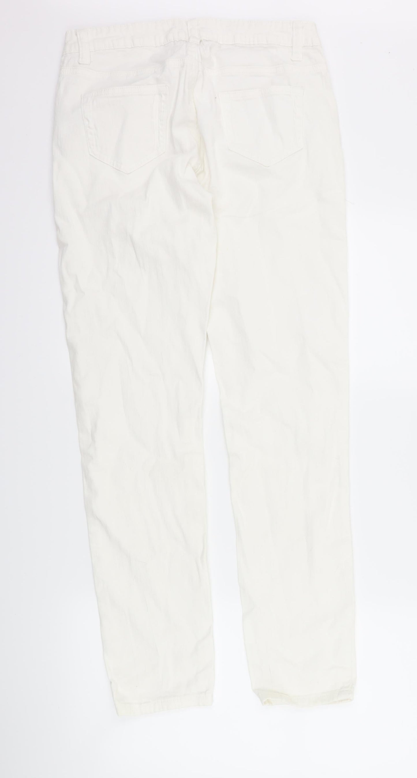 B.you Womens White  Denim Straight Jeans Size 10 L30 in