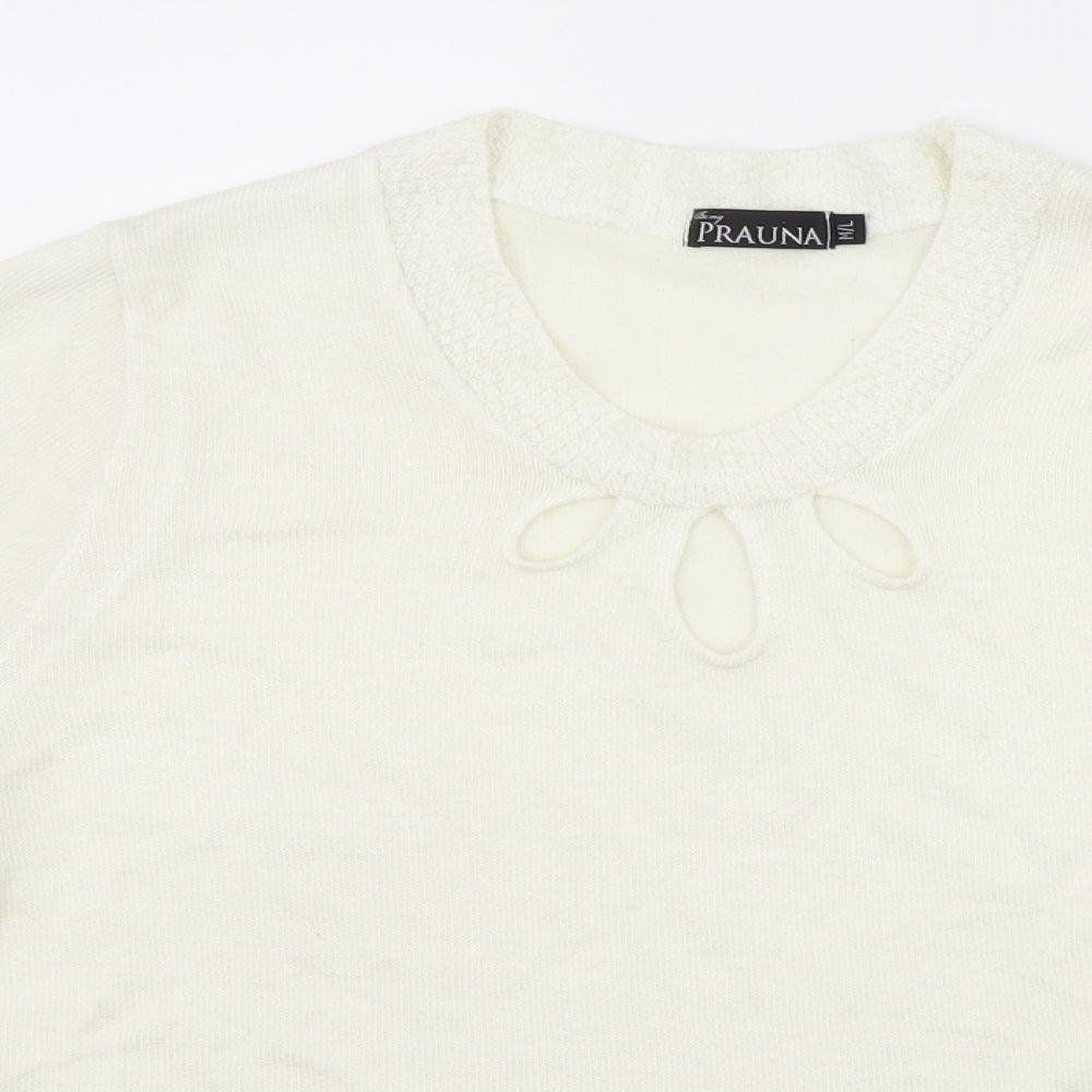 prauna Womens White   Basic T-Shirt Size M