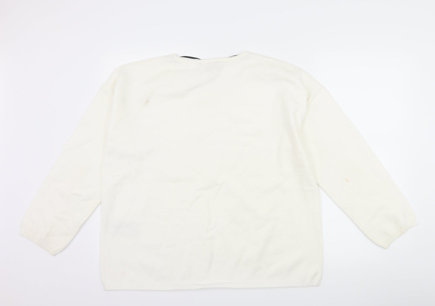 Selected Femme Womens White   Pullover Jumper Size XL