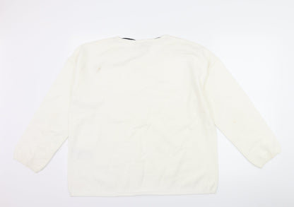 Selected Femme Womens White   Pullover Jumper Size XL