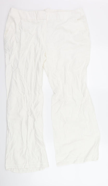 Womens UK Size 36 Marks and Spencer Regular Fit  White Trousers