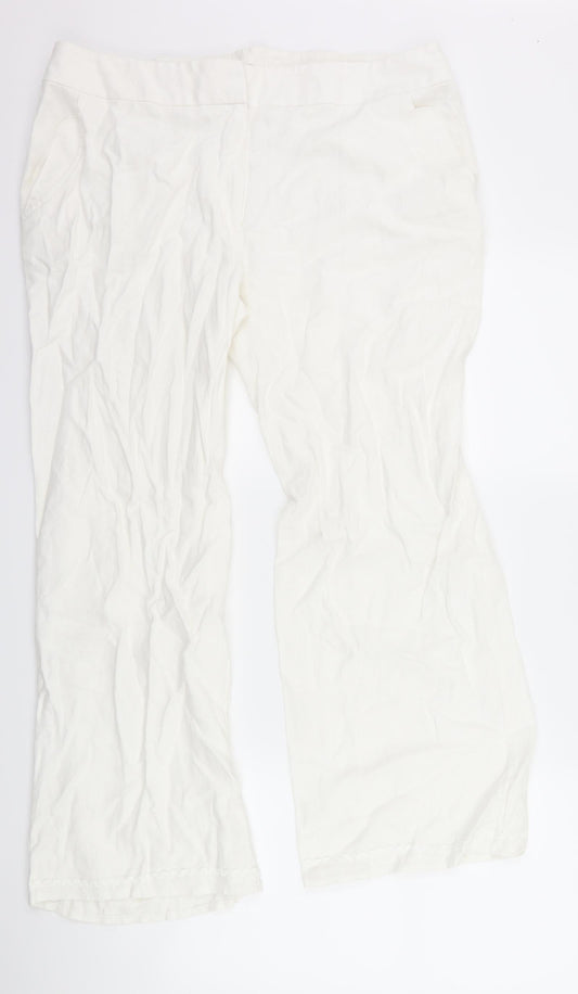 Womens UK Size 36 Marks and Spencer Regular Fit  White Trousers