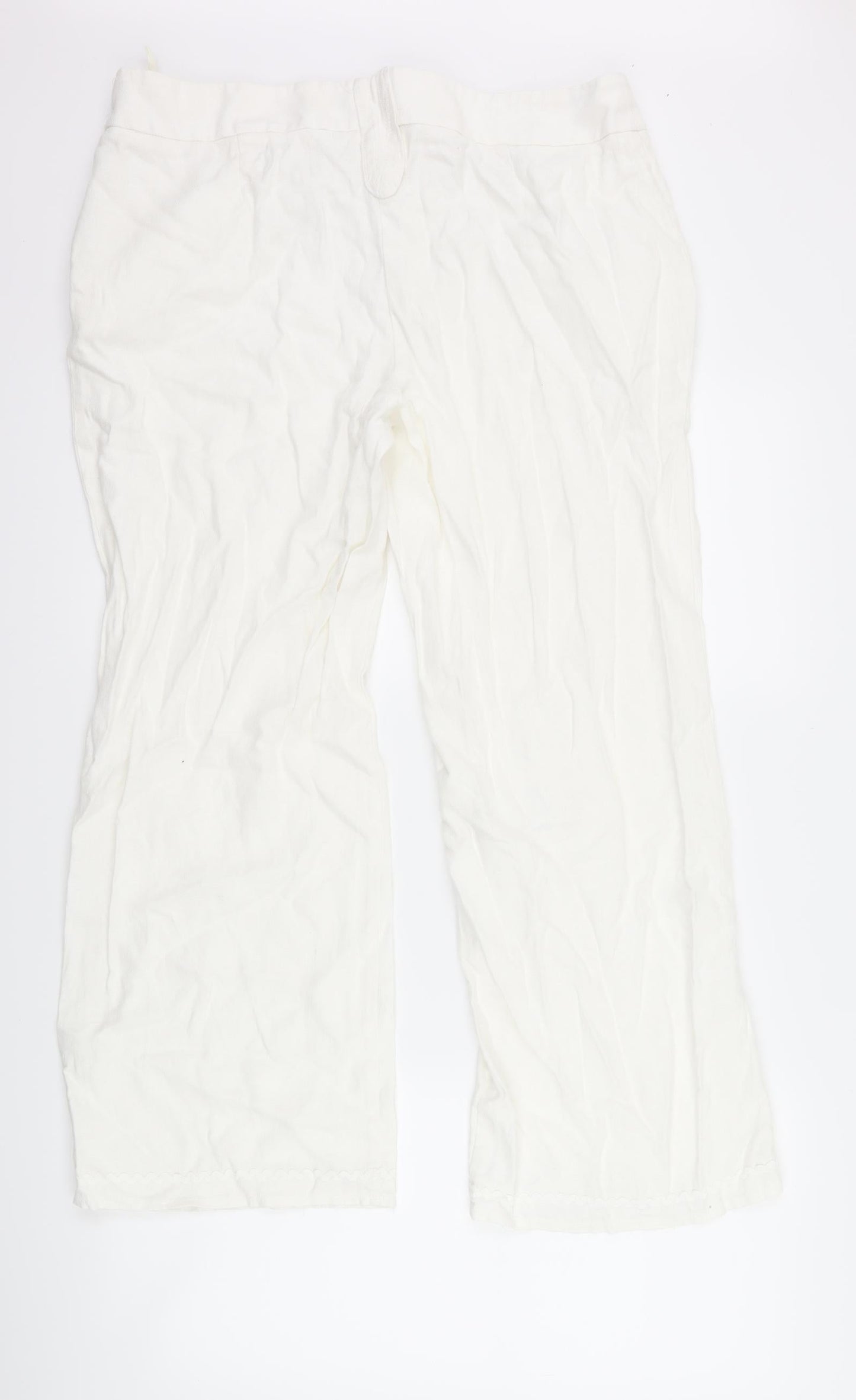 Womens UK Size 36 Marks and Spencer Regular Fit  White Trousers