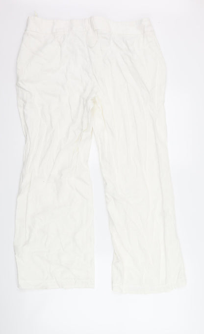 Womens UK Size 36 Marks and Spencer Regular Fit  White Trousers