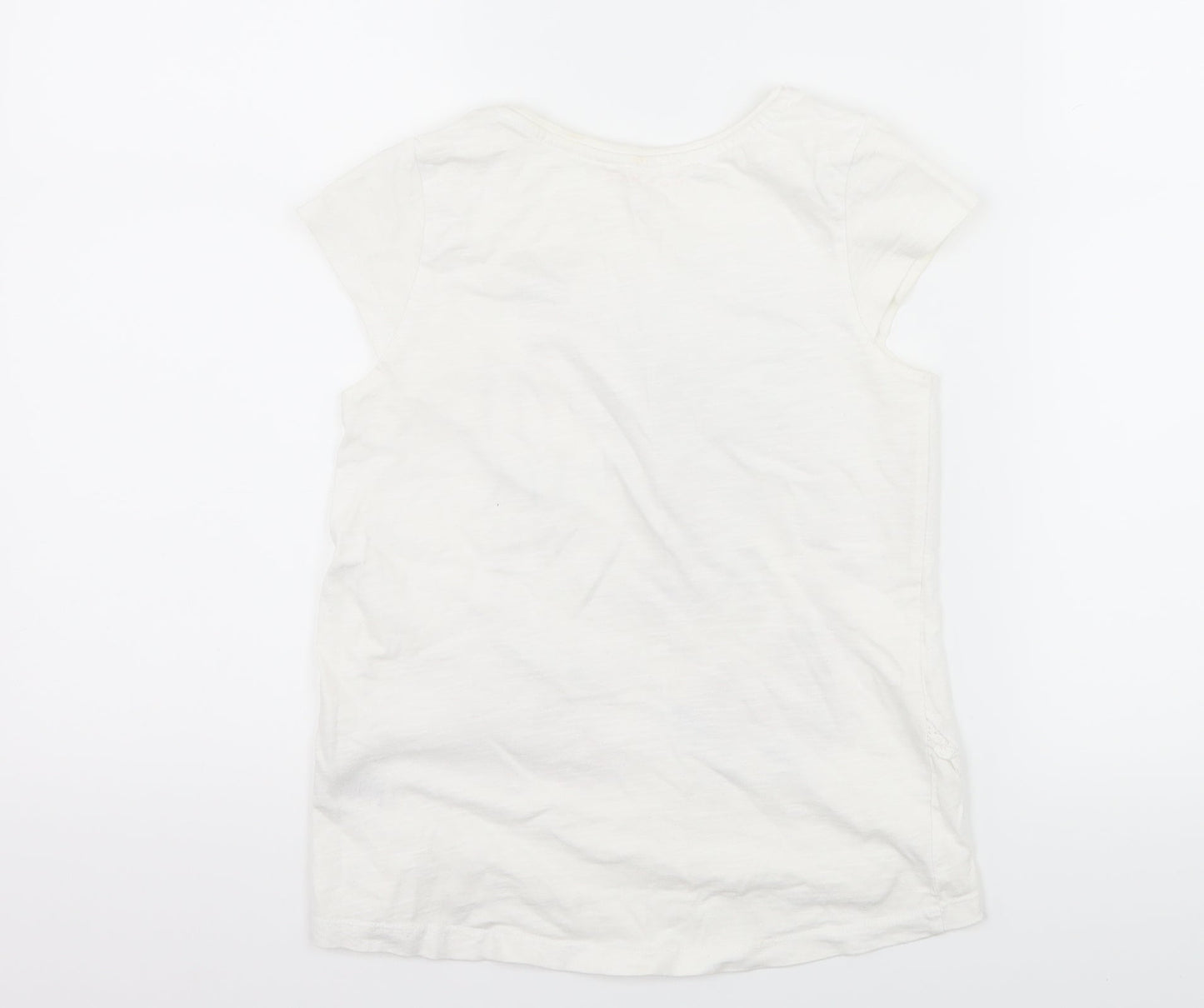 Nutmeg Girls White   Basic T-Shirt Size 6-7 Years  - slogan