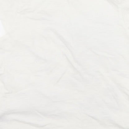 Nutmeg Girls White   Basic T-Shirt Size 6-7 Years  - slogan