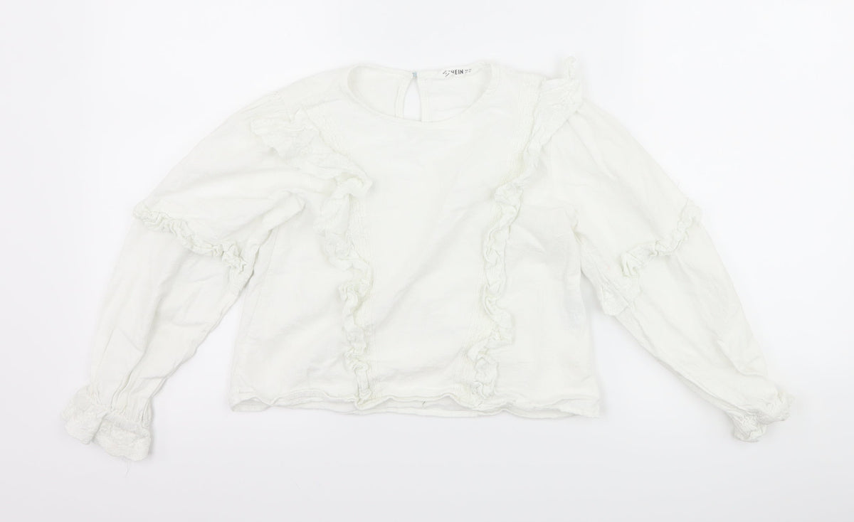 SHEIN Girls White   Basic Blouse Size 7-8 Years