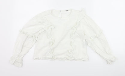 SHEIN Girls White   Basic Blouse Size 7-8 Years