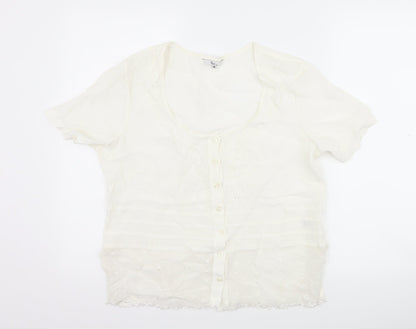 Womens UK Size 16 Klass Ivory Basic Button-Up