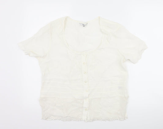 Womens UK Size 16 Klass Ivory Basic Button-Up