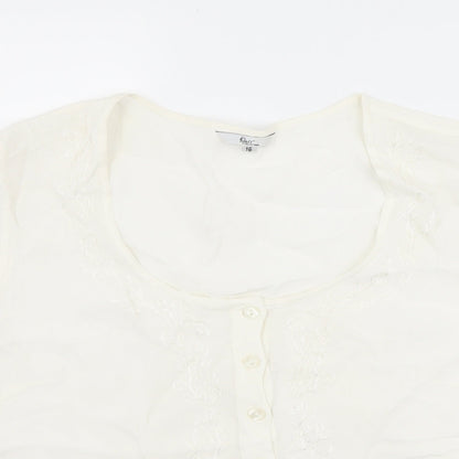 Womens UK Size 16 Klass Ivory Basic Button-Up