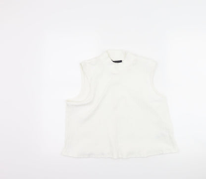 Womens UK Size 16 Marks and Spencer White Cropped Tank