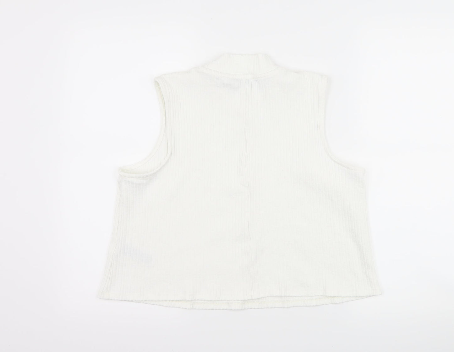 Womens UK Size 16 Marks and Spencer White Cropped Tank