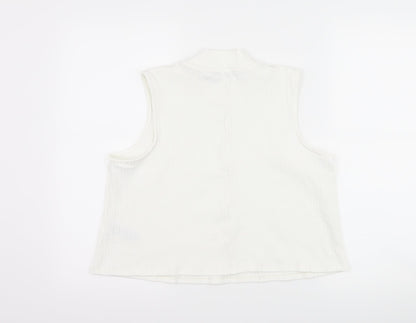 Womens UK Size 16 Marks and Spencer White Cropped Tank