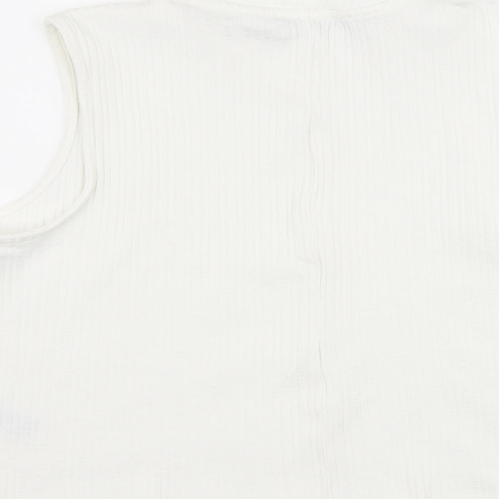 Womens UK Size 16 Marks and Spencer White Cropped Tank