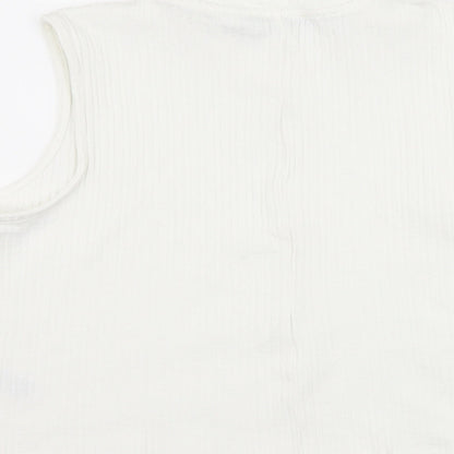 Womens UK Size 16 Marks and Spencer White Cropped Tank
