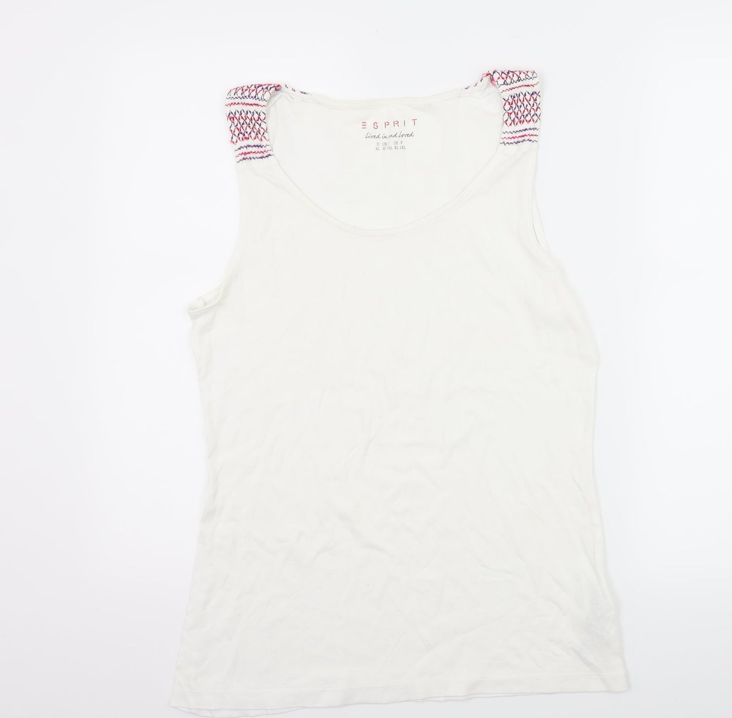 Womens UK Size XL Espirit White Basic Tank