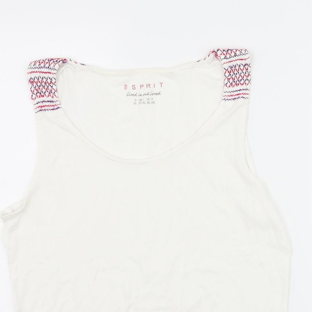 Womens UK Size XL Espirit White Basic Tank