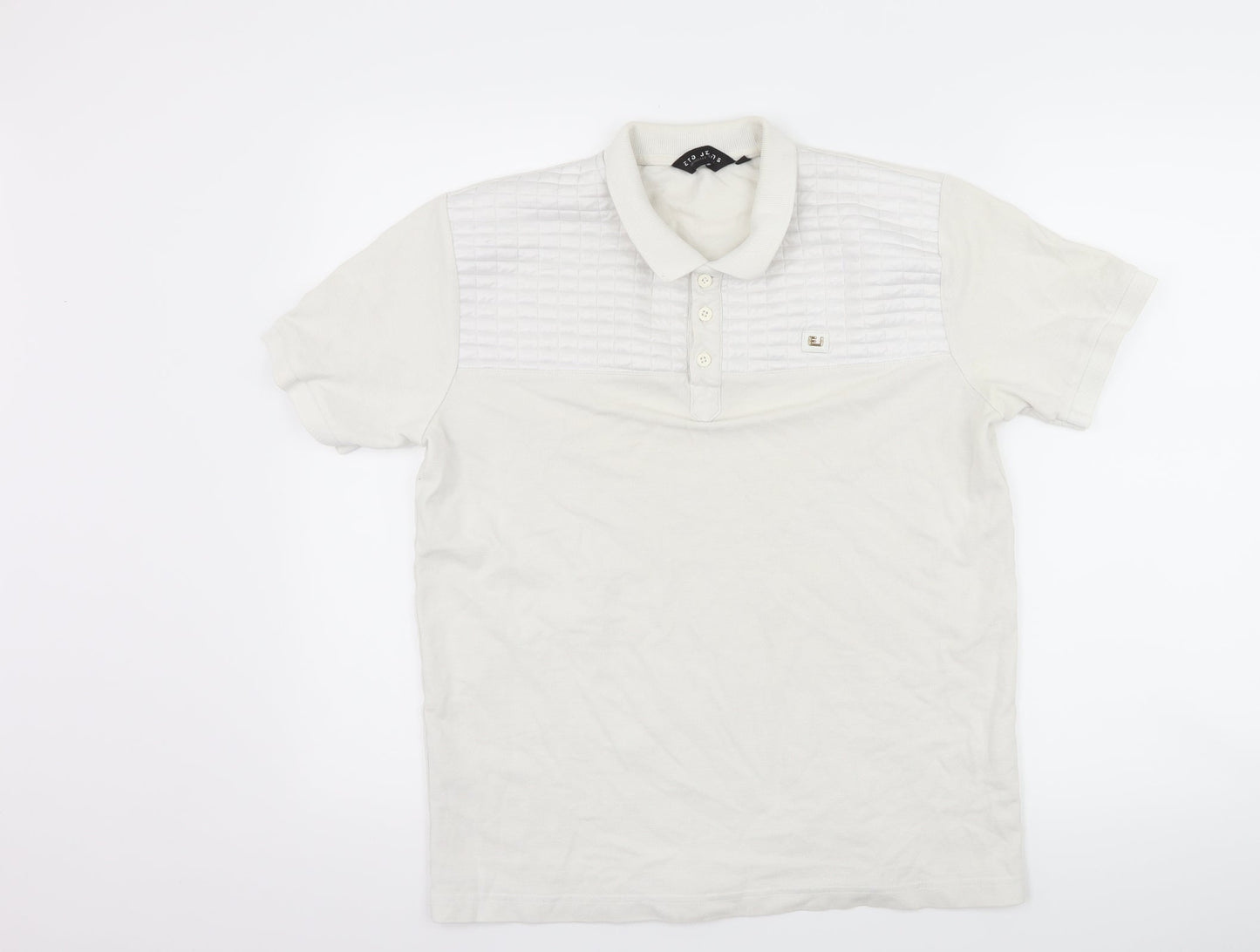 eto jeans Mens White    Polo Size L