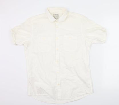 Mens UK Size M Burton White  Button-Up Short Sleeve Casual Shirt