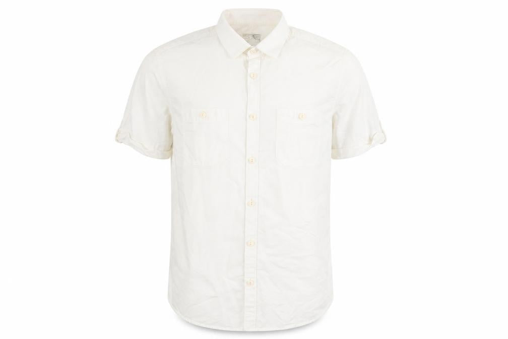 Mens UK Size M Burton White  Button-Up Short Sleeve Casual Shirt