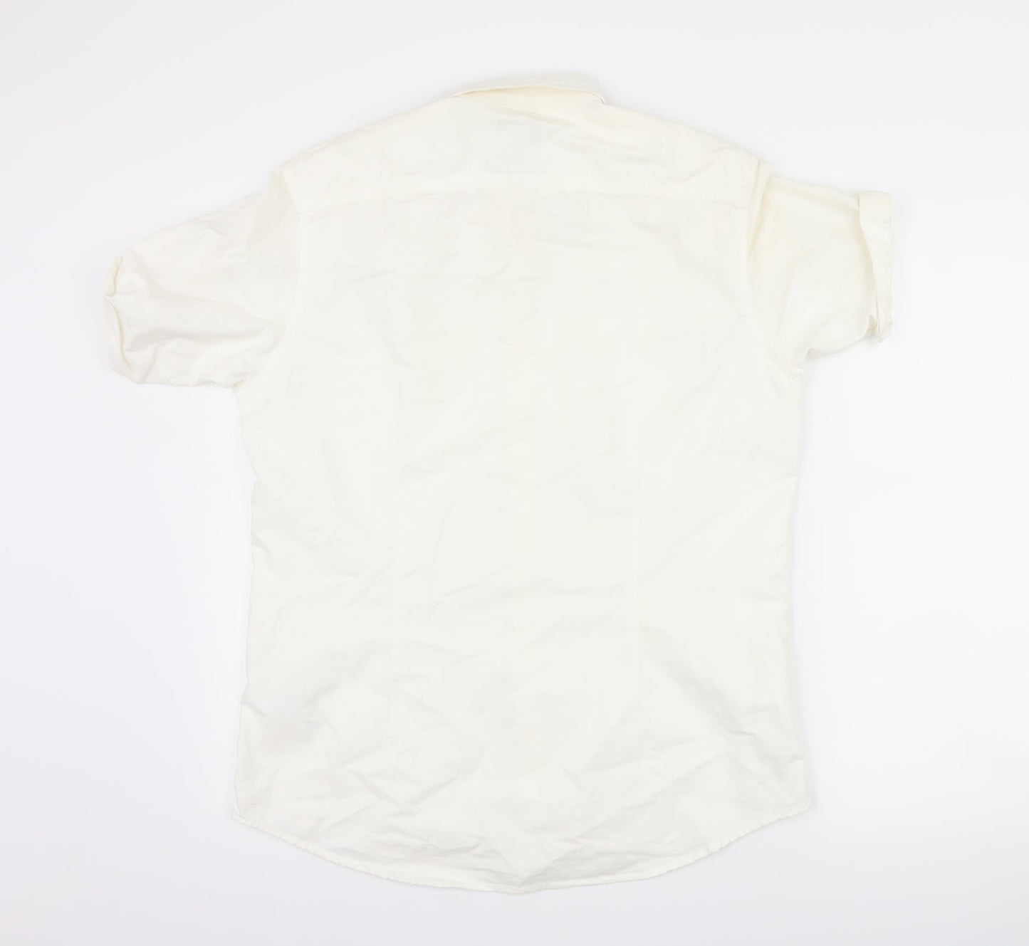 Mens UK Size M Burton White  Button-Up Short Sleeve Casual Shirt