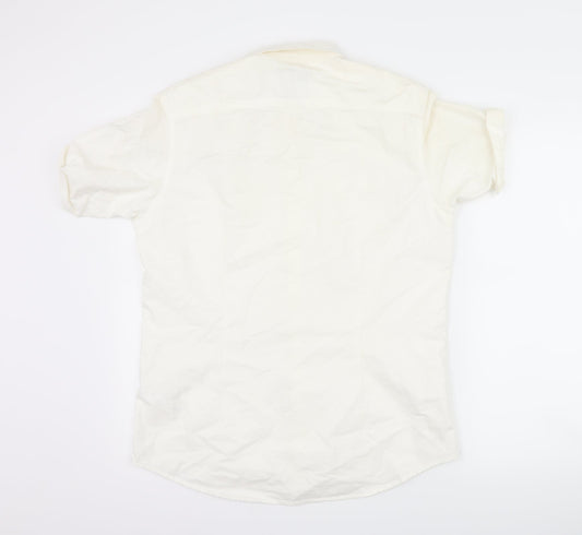 Mens UK Size M Burton White  Button-Up Short Sleeve Casual Shirt