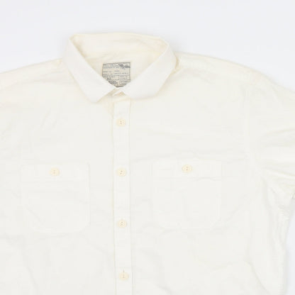 Mens UK Size M Burton White  Button-Up Short Sleeve Casual Shirt